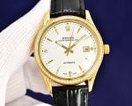 Rolex Oyster Perpetual Date 40mm Japan 8215 Movement 316L Steel Leather Watch